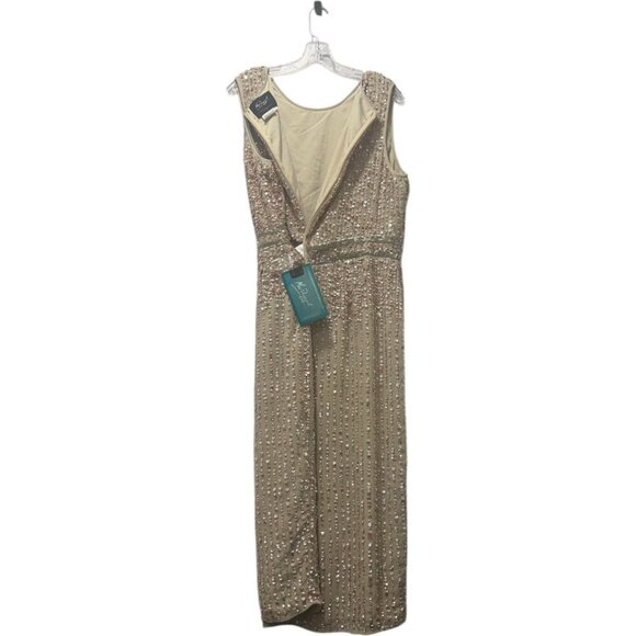 Mac Duggal Nude Sequin Beaded Midi Sheath Dress NWT Size 14 - Picture 10 of 16